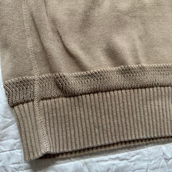 BKE ribbed mock neck sweater sz L quarter button preppy fisherman academia - Picture 8 of 8